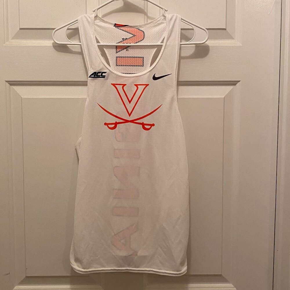 Virginia UVA Cavaliers Men's Track Team Issued Nike White Tank Top Medium (9)